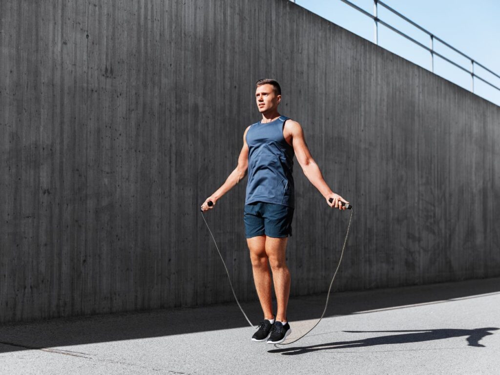 a man jump roping